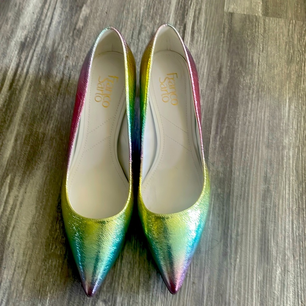 Franco Sarto Metallic Rainbow Pumps Sz 11